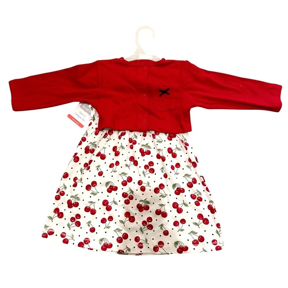 Hudson Baby brand new baby girl dress with red cardigan, with tags, 18 months - Picture 3 of 5
